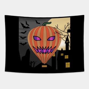 Hot Air Balloon Halloween. Tapestry