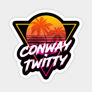 Conway Twitty - Proud Name Retro 80s Sunset Aesthetic Design Magnet