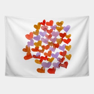 Watercolor melting hearts - retro Tapestry