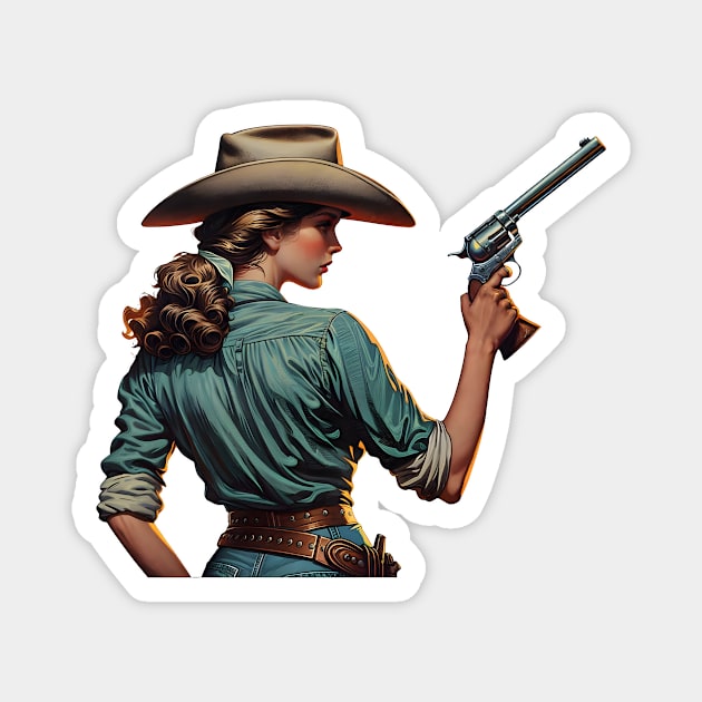 Cowgirl Magnet by Rawlifegraphic