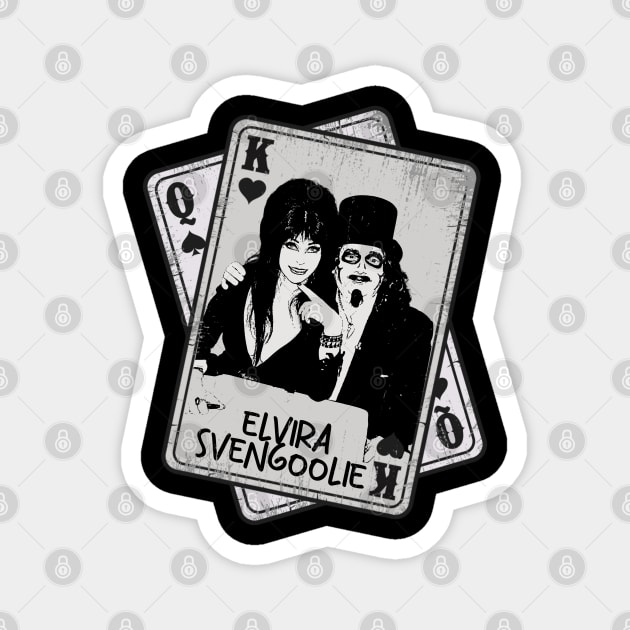 Retro Elvira & Svengoolie Card Style Magnet by Slepet Anis