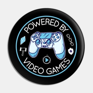 Powered By Video Games Game Controller Design Pin