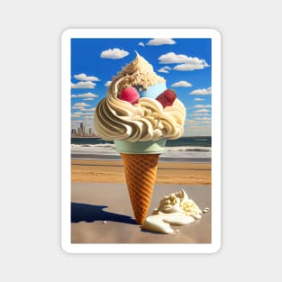 Big ice cream cone on the Beach Magnet