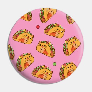 Tacocat pattern pink Pin