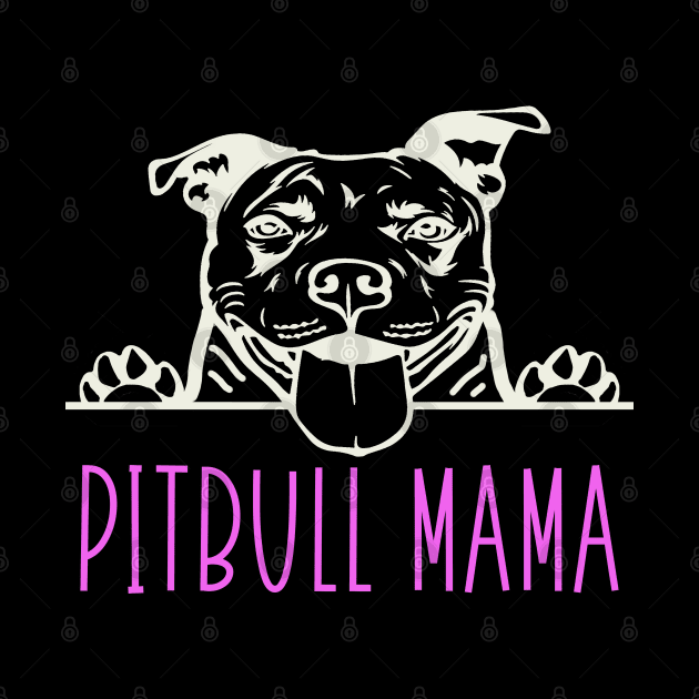 Pitbull Mama with Pitbull Dog by tropicalteesshop