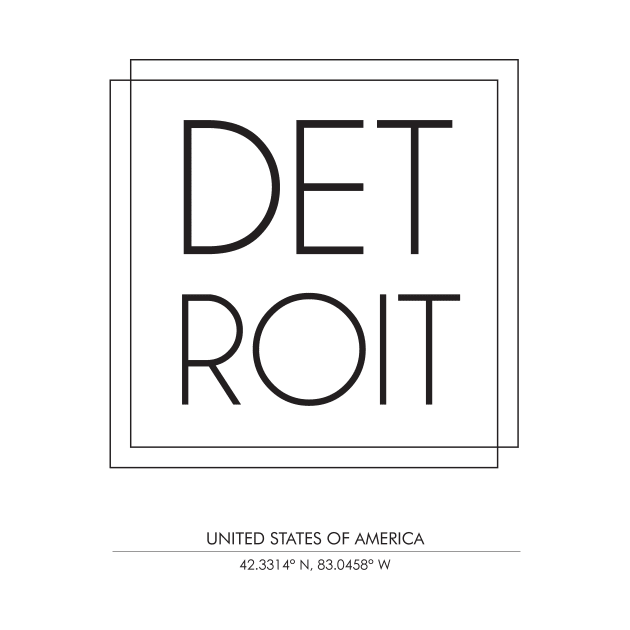 Detroit city Minimal Typography 2 by StudioGrafiikka