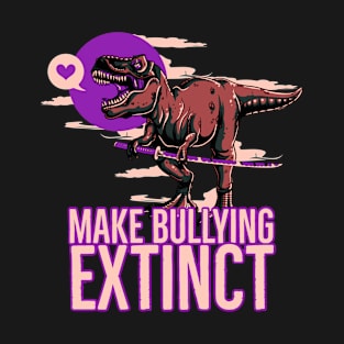 Make Bullying Extinct Dinosaur We Wear Orange For Unity Day T-Shirt