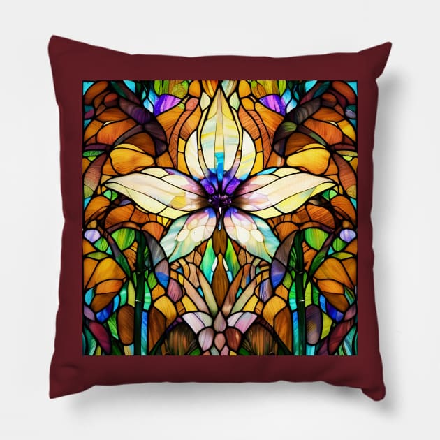 Stained Glass Lily Pillow by Chance Two Designs