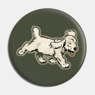 White Puppy Pin