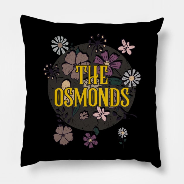 Aesthetic Osmonds Proud Name Flowers Retro Styles Pillow by BilodeauBlue