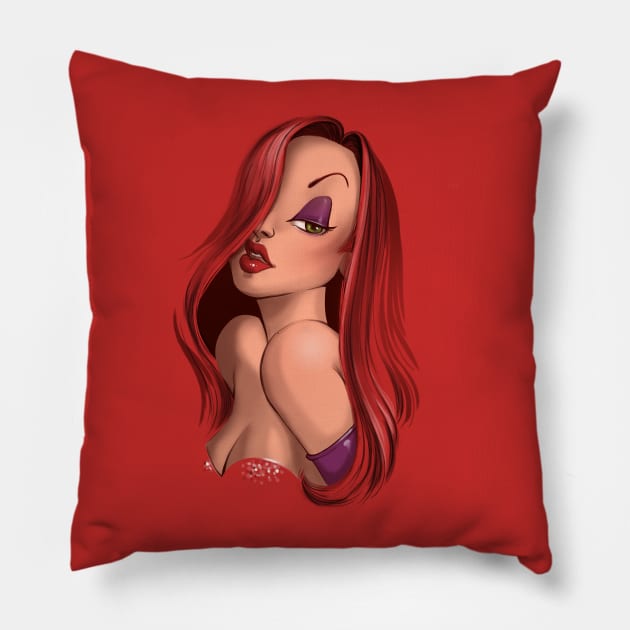 Lady in red Pillow by ursulalopez