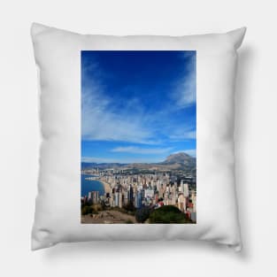 Benidorm Skyline Cityscape Costa Blanca Spain Pillow