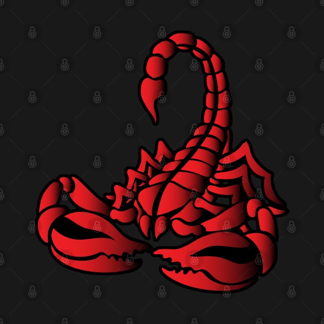 Red Scorpion, Tribal Art Style by Designs by Darrin