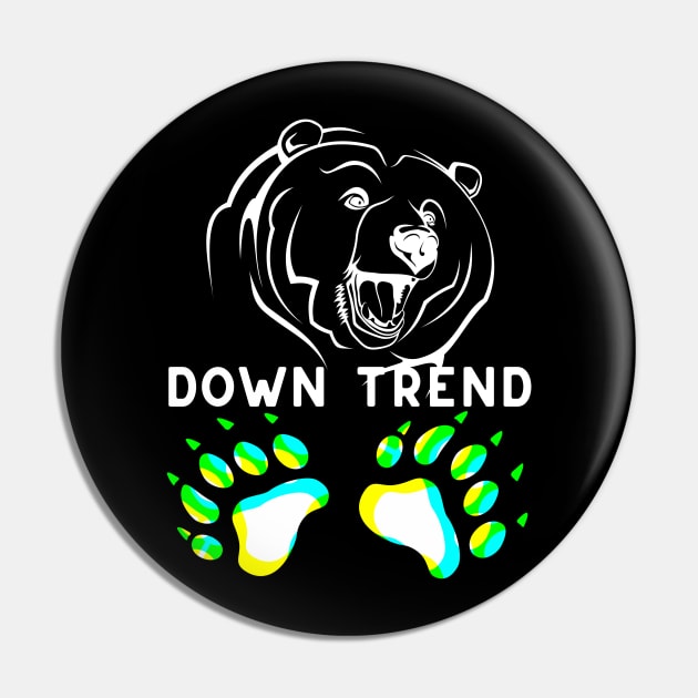 Down Bear Market Pin by RedSparkle 