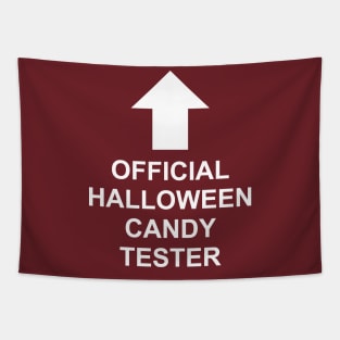 Official Halloween Candy tester - White Text Tapestry