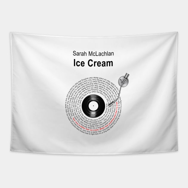 ICE CREAM LYRICS ILLUSTRATIONS Tapestry by Vansa Design