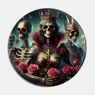 Roses and Skeleton Queen Pin