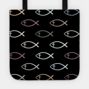 Ichthus with Cross Christian Fish Symbol Tote