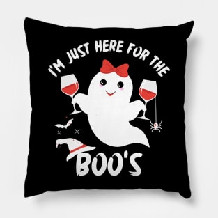 I'm Just Here for the Boos | Cute Halloween Ghost Pillow