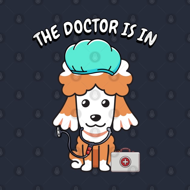 Cute brown dog is a doctor by Pet Station