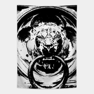 Black and White Lion Tapestry