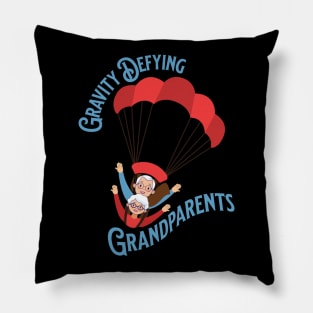 Gravity defying grandparents, couple, grandpa, grandma Pillow