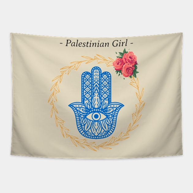 Palestinian Girl Hamsa palestine Tapestry by Tip Top Tee's