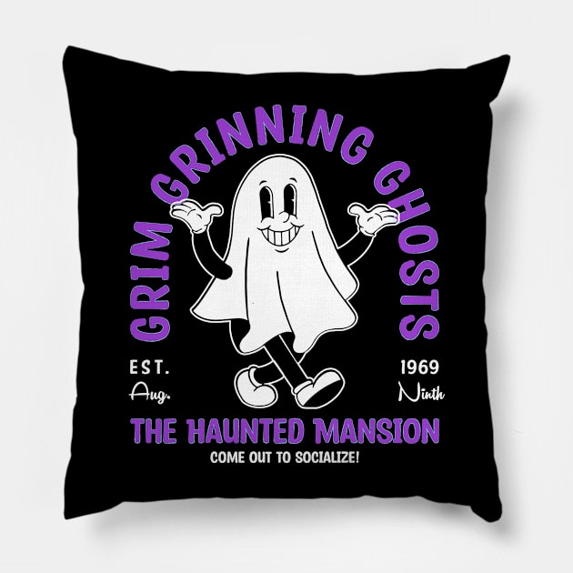 Grim Grinning Ghosts Pillow by Batg1rl