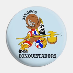 Defunct San Diego Conquistadors ABA Basketball Pin