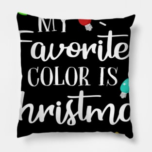 my favorite color is christmas lights Pillow