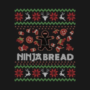 Ugly Christmas Sweater Ninja Bread Gingerbread Man T-Shirt