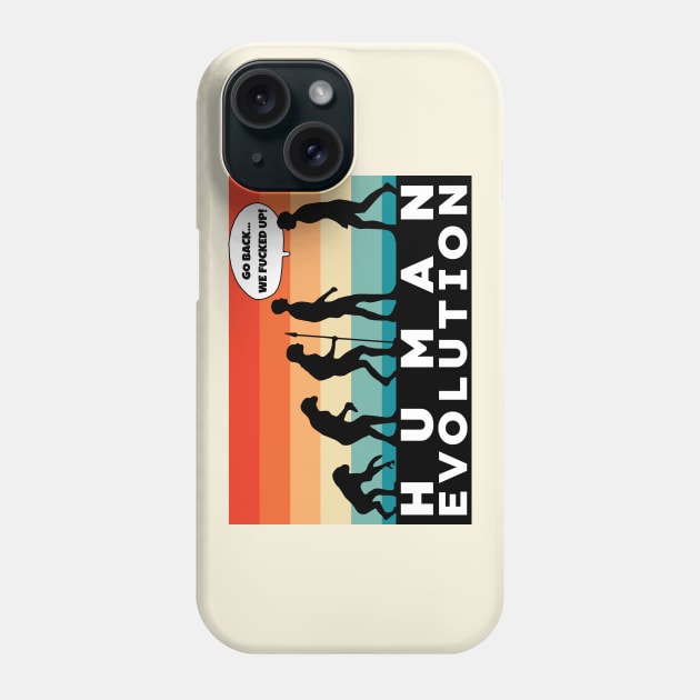 Retro Human Evolution Phone Case by KewaleeTee