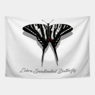 Zebra Swallowtail Butterfly Labeled Tapestry