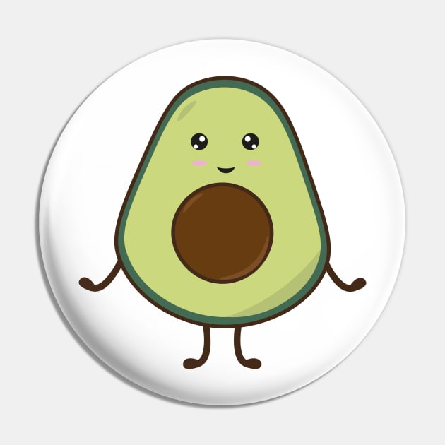 Kawaii Cute Avocado Pin by letzdoodle