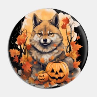 Akita dog Halloween Pin