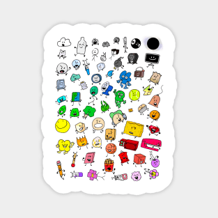 BFDI All Characters (Transparent) Magnet