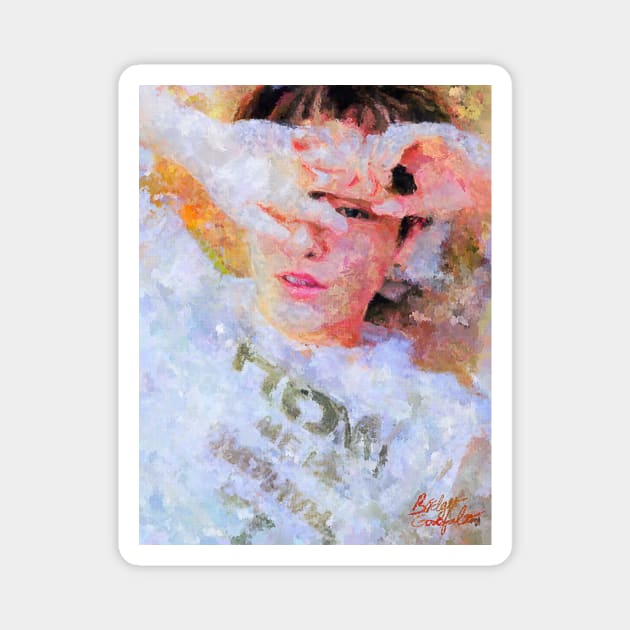 Cho SeungYoun Impressionist Painting K-Pop Celebrity Portrait Magnet by BonBonBunny