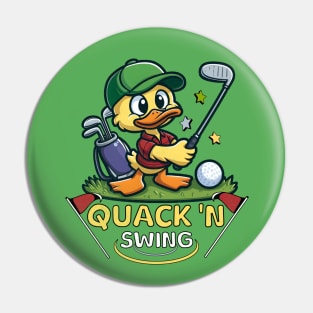 Golf Golfing Humor Duck Quack'n Swing Pin