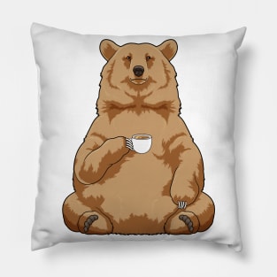 Bear with Cup of Coffee Pillow