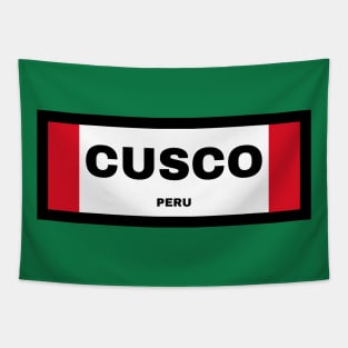 Cusco City in Peruvian Flag Tapestry