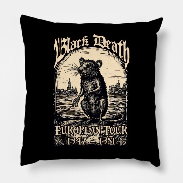 Black Death on Tour Pillow by Hiraeth Tees