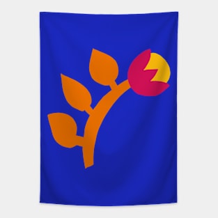 Orange Curvy Flower Tapestry