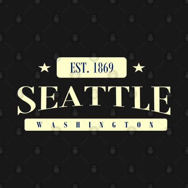 Seattle EST. 1869 (Navy Creme) by MistahWilson