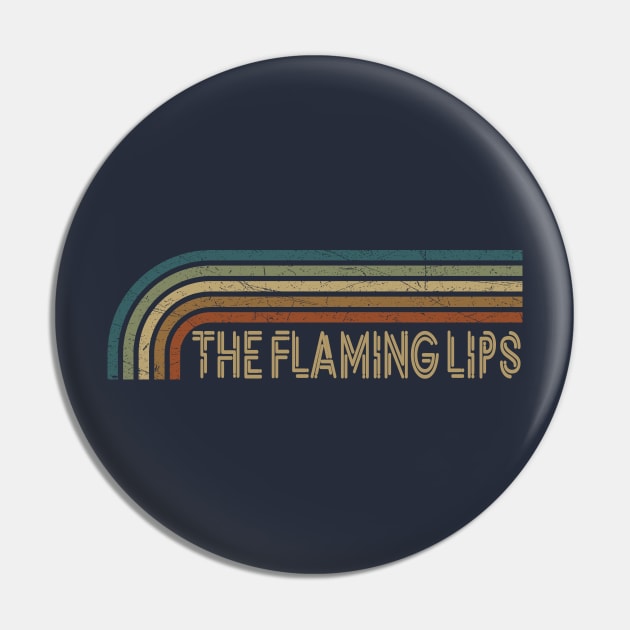 The Flaming Lips Retro Stripes Pin by paintallday