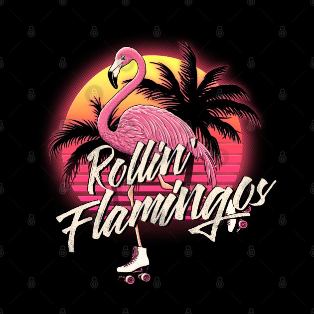 Rolling Flamingos by victorcalahan