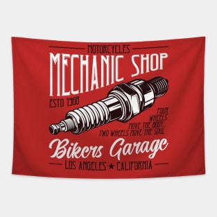 Bikers Garage Tapestry