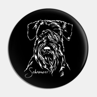 Proud Schnauzer dog portrait Pin