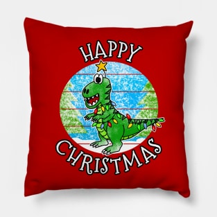 Christmas T-Rex Dinosaur Xmas 2022 Pillow