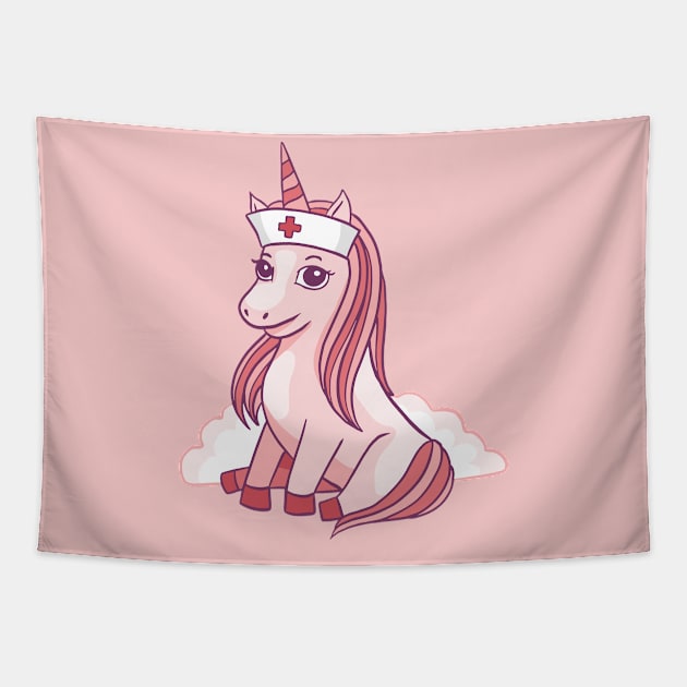 NURSE UNICORN Tapestry by Bombastik