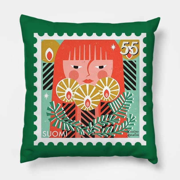 Another little stamp for a festive mood suomi Pillow by studioamelie